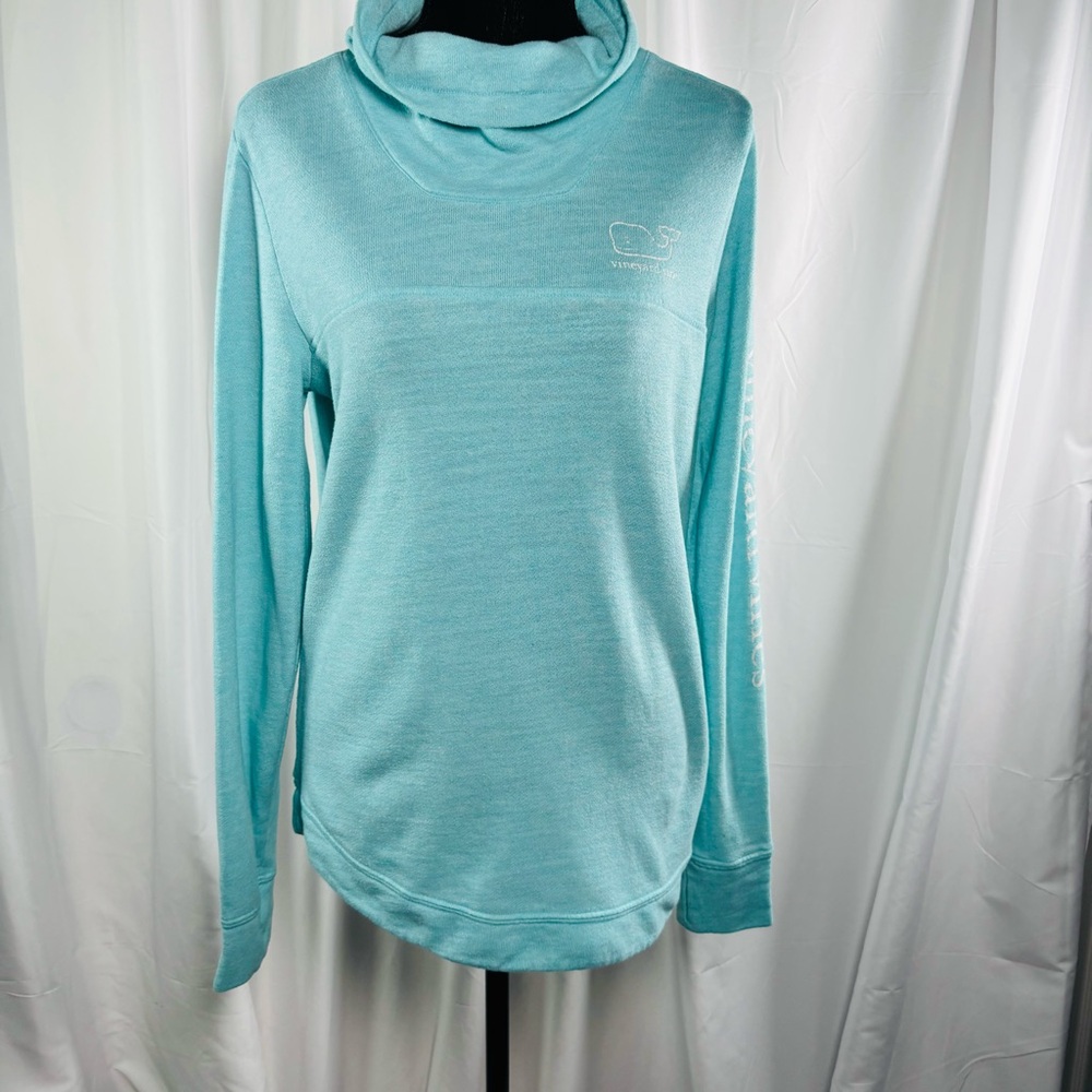 Vineyard Vines Women's Light Blue Cowl Neck Hoodie